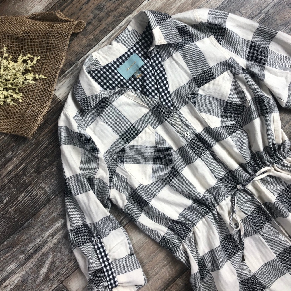 Skies Are Blue • Plaid Drawstring Dress